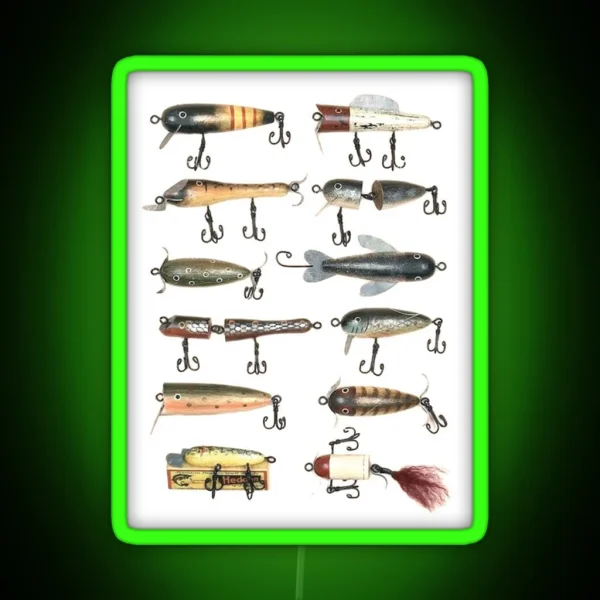 Antique Fishing Lures Classic Led RGB Neon Sign