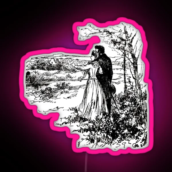 Antique Jane Eyre Illustration 2 RGB Neon Sign