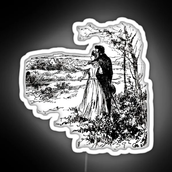 Antique Jane Eyre Illustration 2 RGB Neon Sign