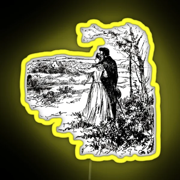 Antique Jane Eyre Illustration 2 RGB Neon Sign