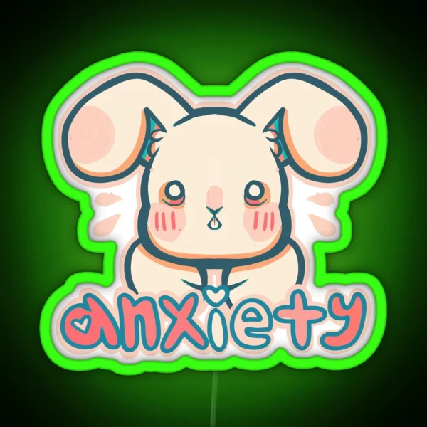 Anxiety Bunny RGB Neon Sign
