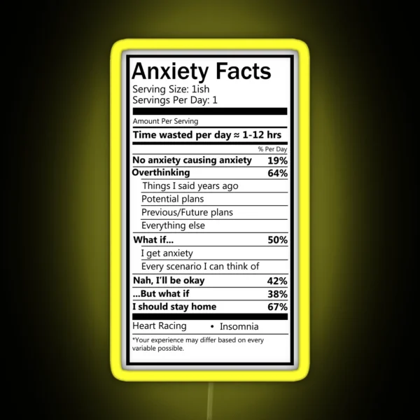 Anxiety Facts RGB Neon Sign