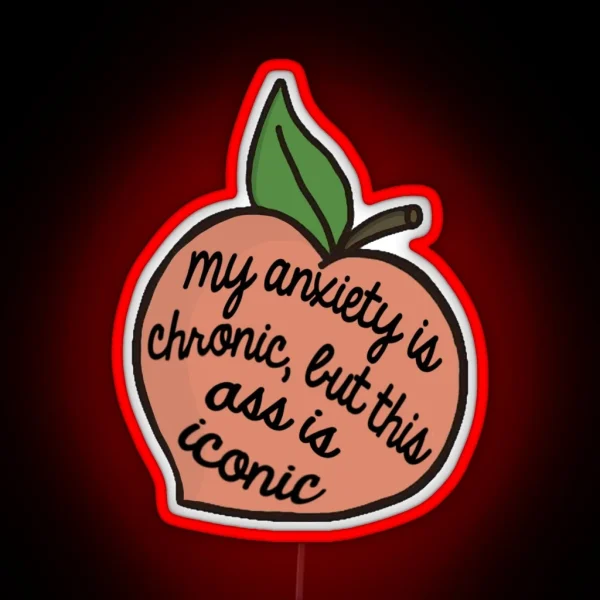 Anxiety Peach RGB Neon Sign