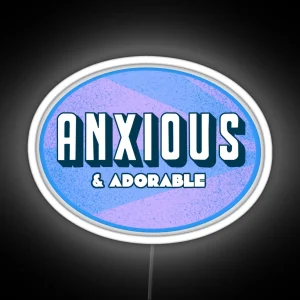 Anxious And Adorable Blue RGB Neon Sign