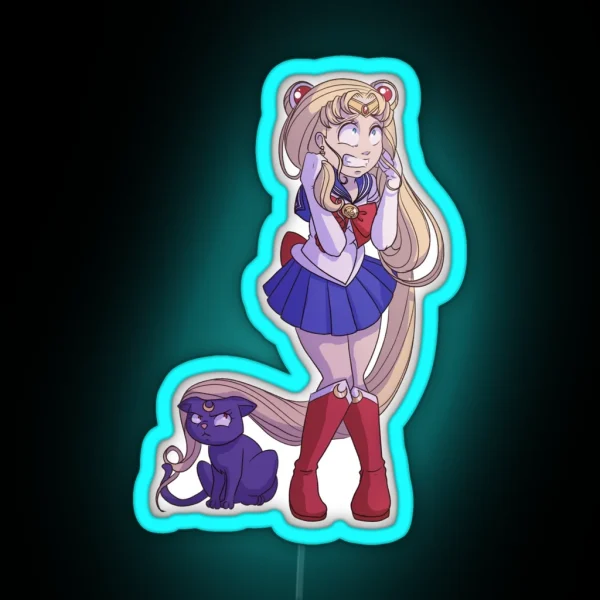 Anxious Moon Princess RGB Neon Sign