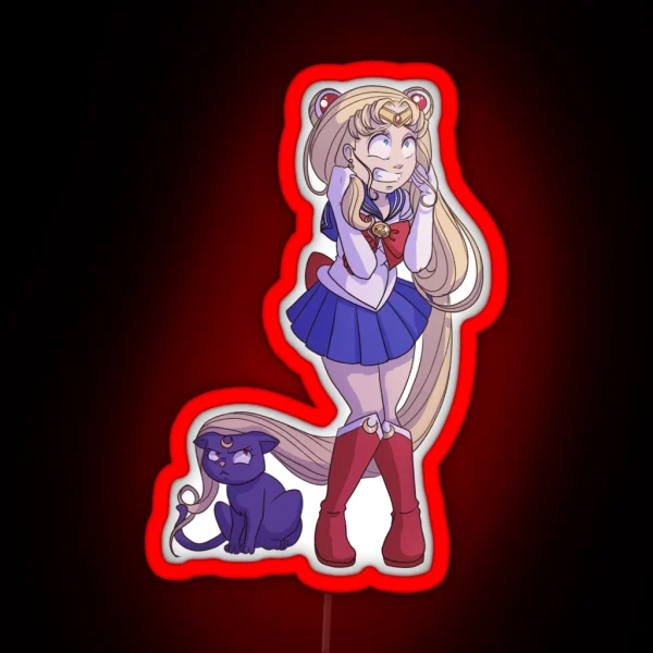 Anxious Moon Princess RGB Neon Sign