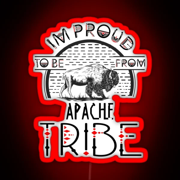 Apache Tribe Native American Indian Proud Retro Teepee RGB Neon Sign