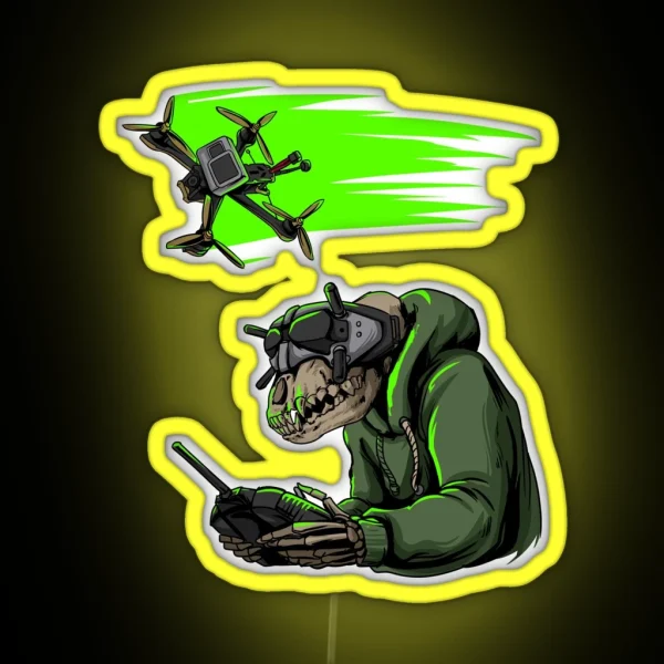 Ape Skull DJI Style FPV Goggle Drone Pilot RGB Neon Sign