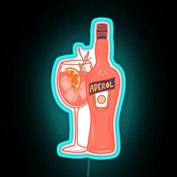 Aperol Spritz Bottle And Glass RGB Neon Sign