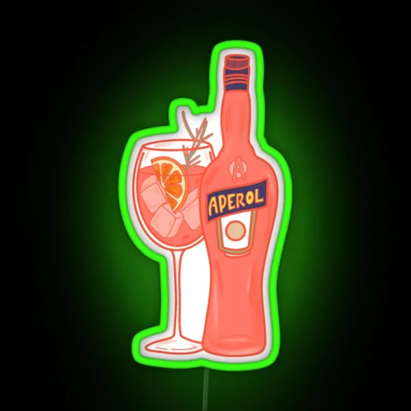 Aperol Spritz Bottle And Glass RGB Neon Sign