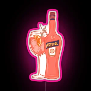 Aperol Spritz Bottle And Glass RGB Neon Sign