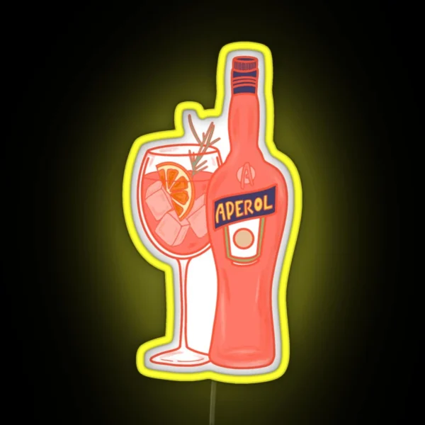 Aperol Spritz Bottle And Glass RGB Neon Sign