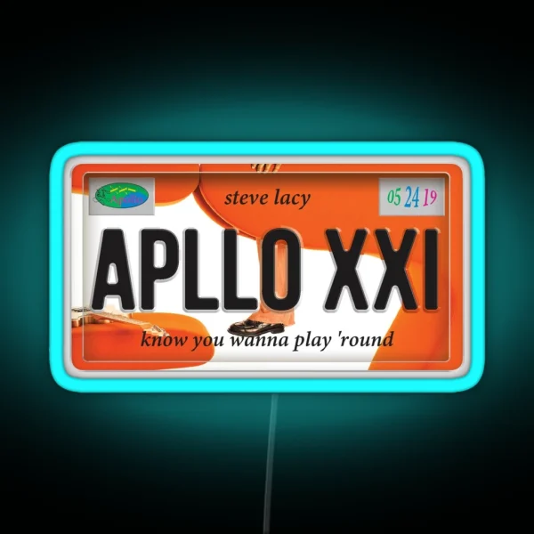 Apollo XXI Steve Lacy License Plate RGB Neon Sign