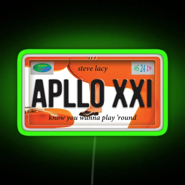 Apollo XXI Steve Lacy License Plate RGB Neon Sign