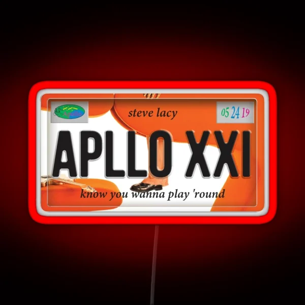 Apollo XXI Steve Lacy License Plate RGB Neon Sign