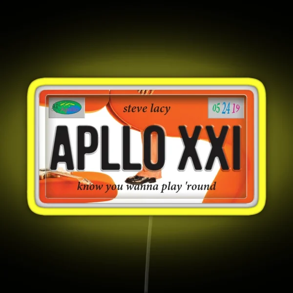 Apollo XXI Steve Lacy License Plate RGB Neon Sign