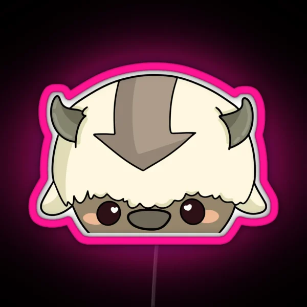 Appa Chibi Anime Peeker Avatar RGB Neon Sign