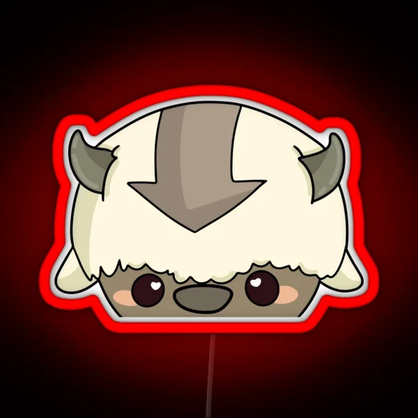 Appa Chibi Anime Peeker Avatar RGB Neon Sign