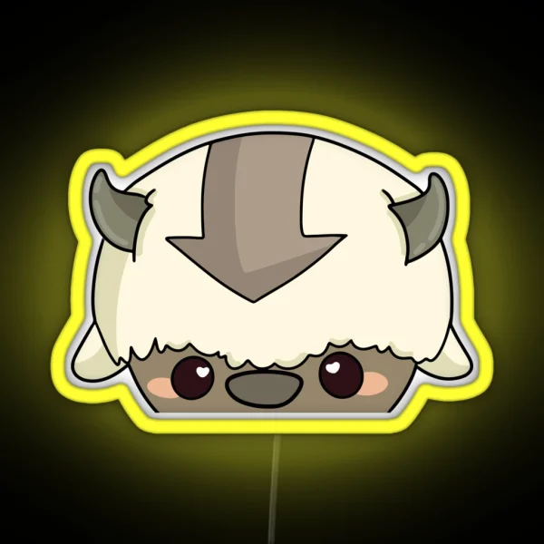 Appa Chibi Anime Peeker Avatar RGB Neon Sign