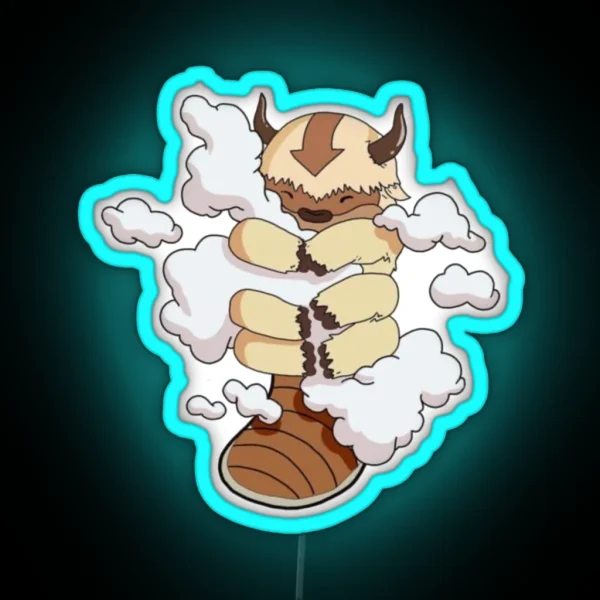 Appa Cuddling Clouds Avatar The Last Airbender RGB Neon Sign