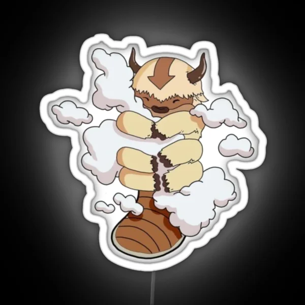 Appa Cuddling Clouds Avatar The Last Airbender RGB Neon Sign