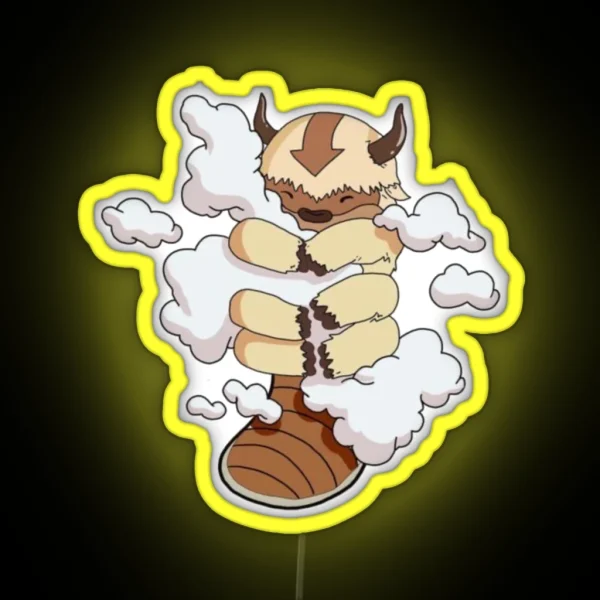 Appa Cuddling Clouds Avatar The Last Airbender RGB Neon Sign