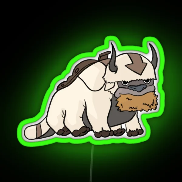 Appa Eating Hay Avatar The Last Airbender RGB Neon Sign
