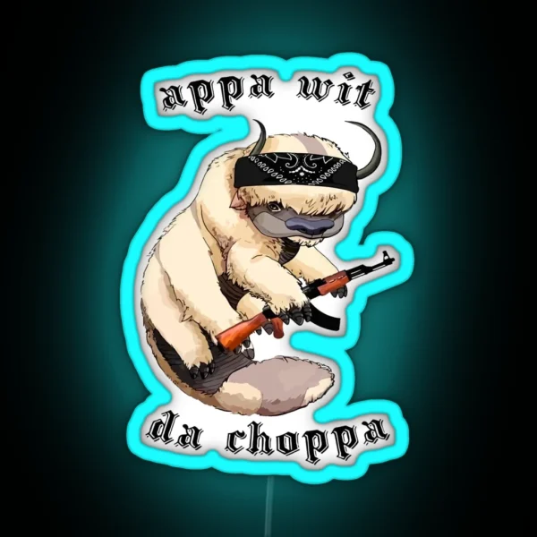 Appa With A Choppa Tapestry RGB Neon Sign