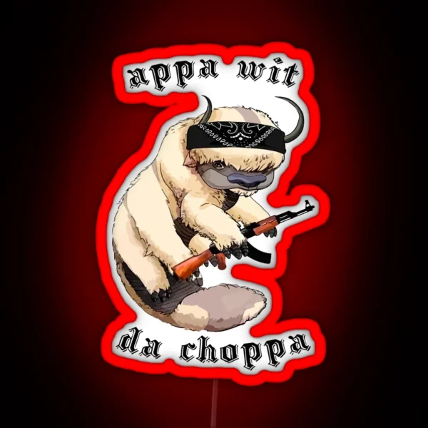 Appa With A Choppa Tapestry RGB Neon Sign