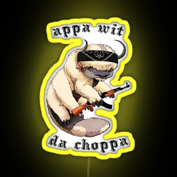 Appa With A Choppa Tapestry RGB Neon Sign