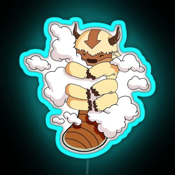 Appa With Clouds Avatar The Last Airbender RGB Neon Sign