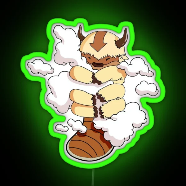 Appa With Clouds Avatar The Last Airbender RGB Neon Sign