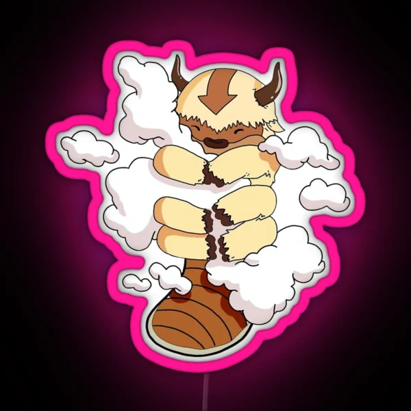 Appa With Clouds Avatar The Last Airbender RGB Neon Sign