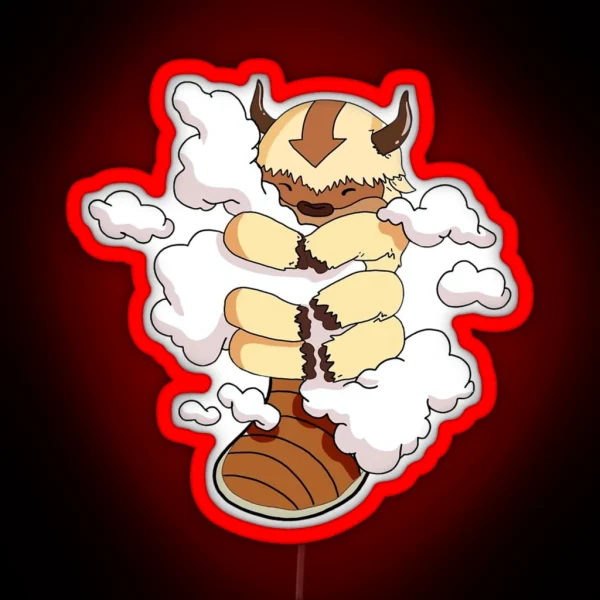 Appa With Clouds Avatar The Last Airbender RGB Neon Sign