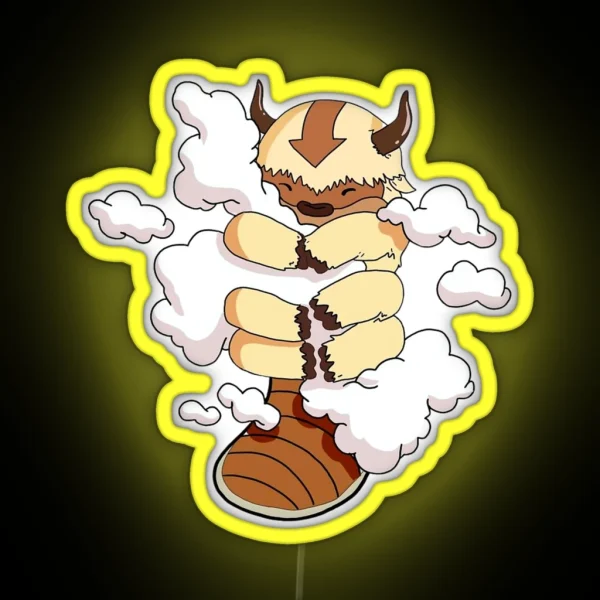 Appa With Clouds Avatar The Last Airbender RGB Neon Sign