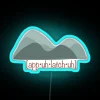 Appalachian region inspired phrase illuminated in vibrant multicolor neon letters