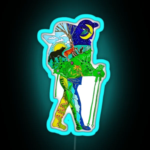 Appalachian Trail Hiker RGB Neon Sign