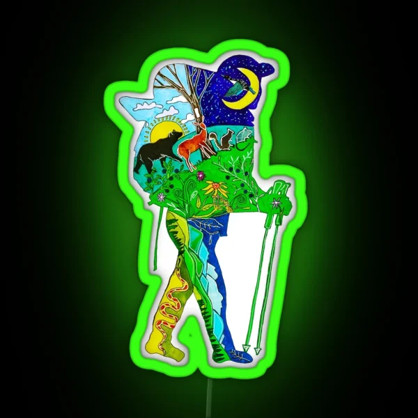 Appalachian Trail Hiker RGB Neon Sign