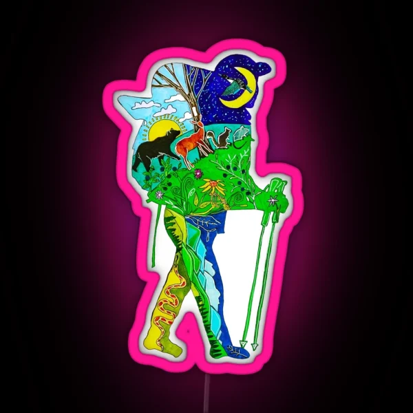 Appalachian Trail Hiker RGB Neon Sign