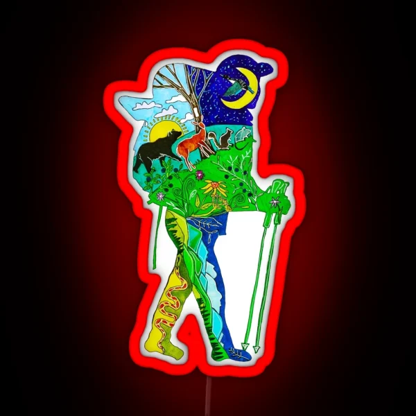 Appalachian Trail Hiker RGB Neon Sign