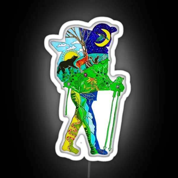 Appalachian Trail Hiker RGB Neon Sign