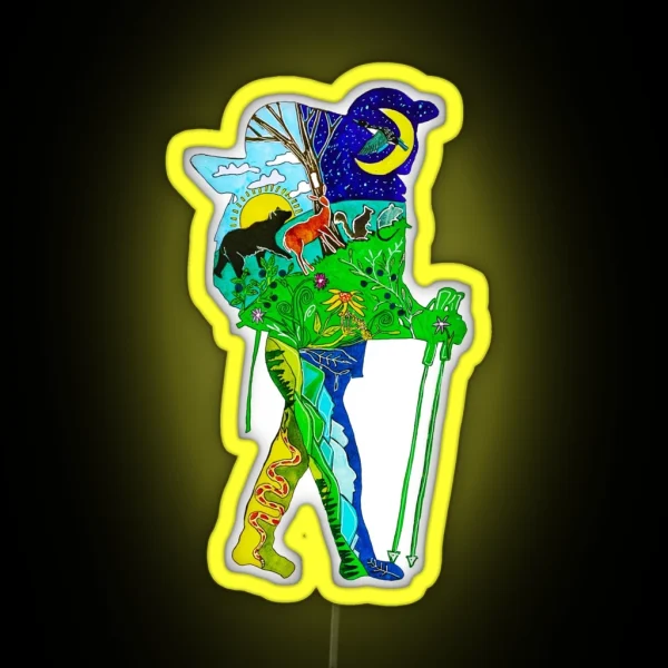 Appalachian Trail Hiker RGB Neon Sign