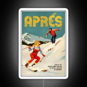 Apres Vintage Ski Pinup Art RGB Neon Sign