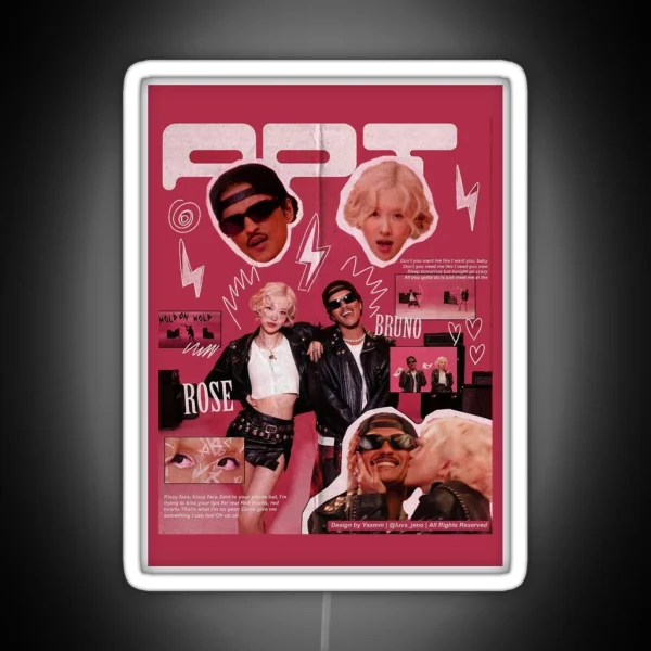 Apt Apt Rose And Bruno Mars Song RGB Neon Sign