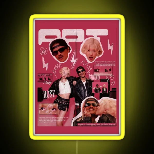 Apt Apt Rose And Bruno Mars Song RGB Neon Sign