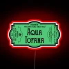 Elegant, handcrafted Aqua Tofana RGB neon sign with soft glow