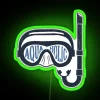 Aquaholic Swim Mask And Snorkel For Swimmers And Ocean Explorers RGB Neon Sign - Image 3