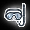 Aquaholic Swim Mask And Snorkel For Swimmers And Ocean Explorers RGB Neon Sign - Image 4