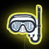 Aquaholic Swim Mask And Snorkel For Swimmers And Ocean Explorers RGB Neon Sign - Image 5
