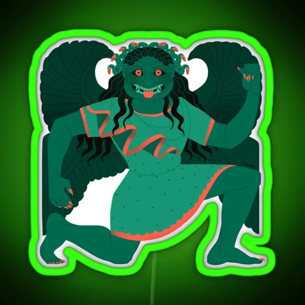 Archaic Gorgon Green RGB Neon Sign